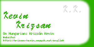 kevin krizsan business card